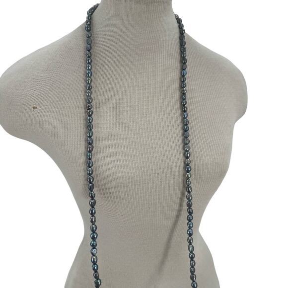 40 inch Freashwater baroque peacock purple pearl long necklace - Picture 2 of 14